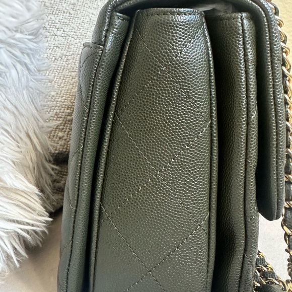 RARE SOLD OUT 🔥 Chanel Coco First Caviar Quilted Khaki Flap Bag - Picture 7 of 11